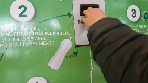 Plastic recycling machine working Stock Footage 106092907