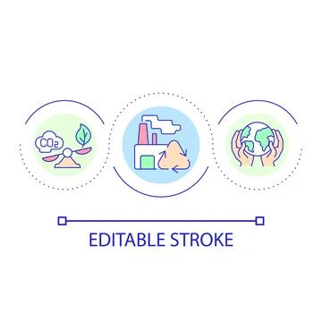 Plastic recycling plant loop concept icon Stock Illustration