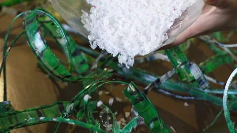 Plastic recycling process Video stock 111964196