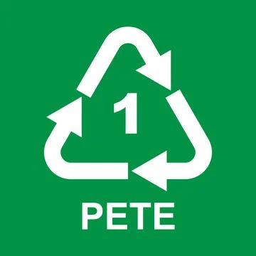 Plastic Recycling Symbol Class 1 PETE Stock Illustration