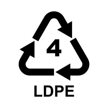 Plastic Recycling Symbol Class 4 LDPE Stock Illustration