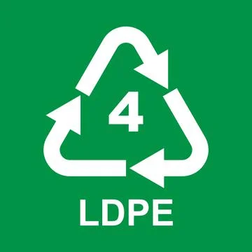 Plastic Recycling Symbol Class 4 LDPE Stock Illustration