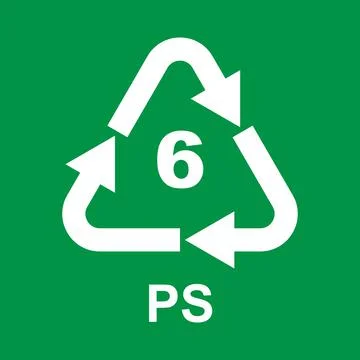 Plastic Recycling Symbol Class 6 PS Stock Illustration