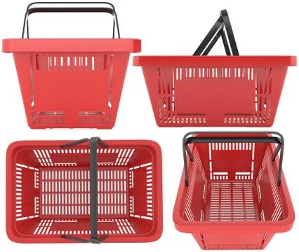 Plastic red shopping basket Stock Illustration