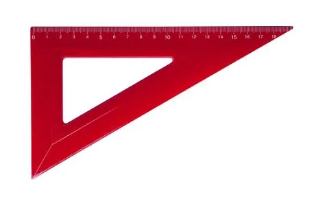 Plastic red triangle ruler Stock Photos