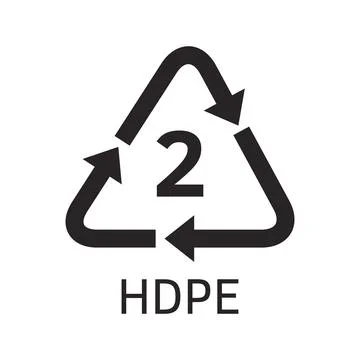 Plastic resin code. Icon of HDPE. 스톡 일러스트