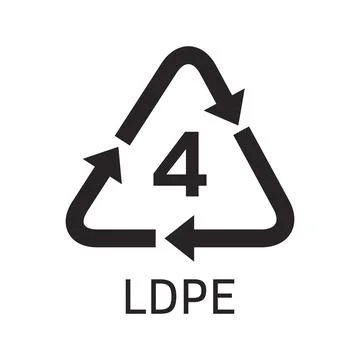 Plastic resin code. Icon of LDPE. Stock Illustration