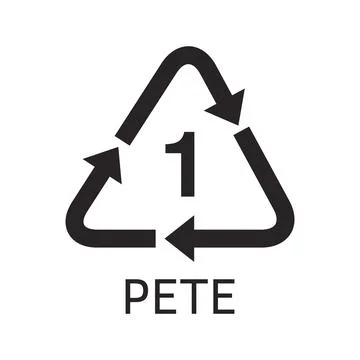 Plastic resin code. Icon of PETE. T Stock Illustration