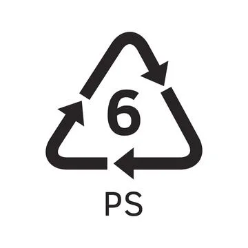 Plastic resin code. Icon of PS. Stock Illustration