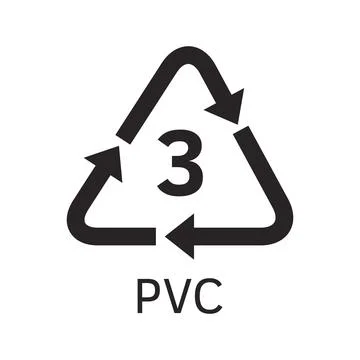Plastic resin code. Icon of PVC. Stock Illustration