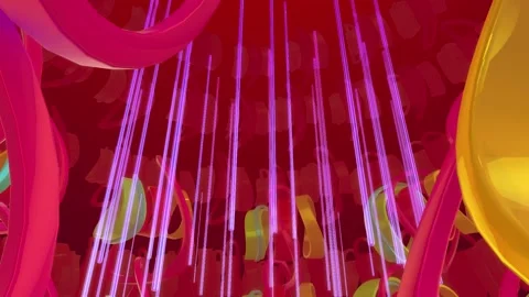 Plastic rings rotate in space Vidéo 160534128