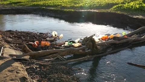 Plastic in the River Video stock 287128580