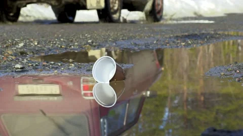 Plastic on the road Stock Footage 194049874