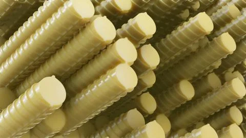 Plastic rods in rows. Randomly located Illustration