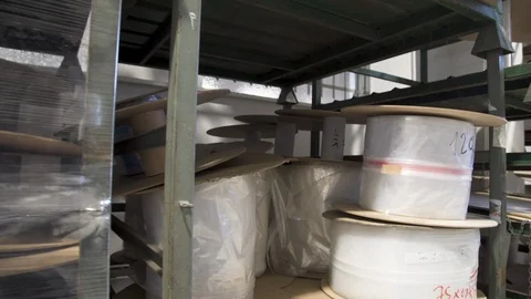 Plastic Rolls in Industry Stock Footage 87204626