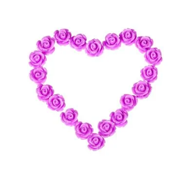Plastic roses in heart shape Stock Photos