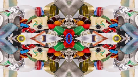 Plastic rubbish mirrored pattern Video stock 220847484