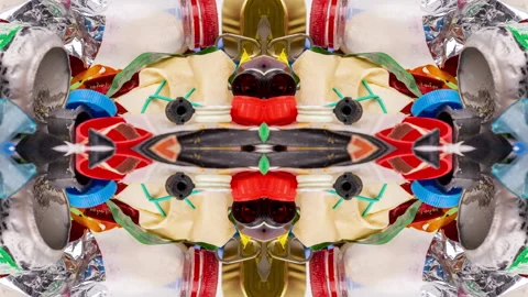 Plastic rubbish mirrored pattern Video stock 220848038