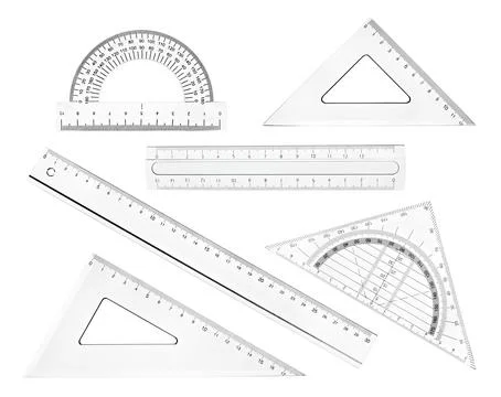 Plastic ruler math geometry school education Stock Photos
