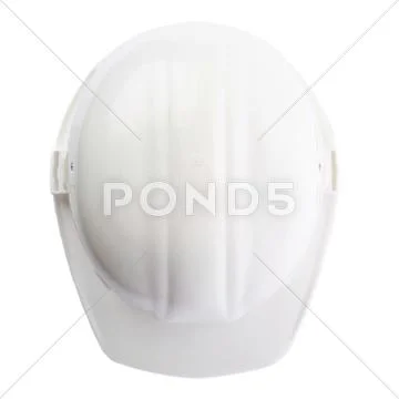 Plastic safety helmet over isolated white background Stock Photos