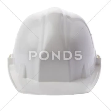 Plastic safety helmet over isolated white background Stock Photos