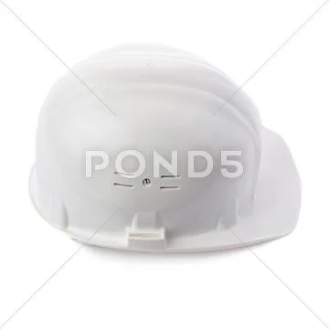 Plastic safety helmet over isolated white background Stock Photos