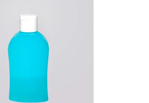 Plastic Sanitiser Container. Room to write. Stock Photos