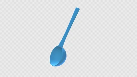 Plastic Scoop Spoon Rotating on a Transparent Background. Seamless Loop. 4K Stock Footage 296625004