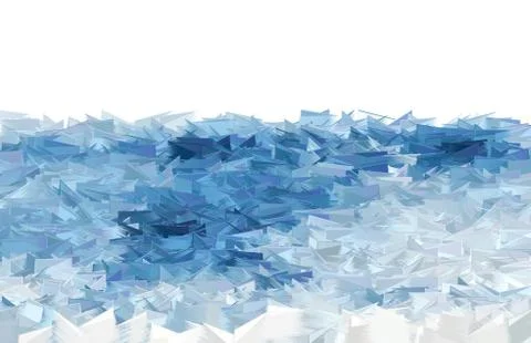 Plastic sea, plastic bottles. Climate change. Environment Stock Illustration