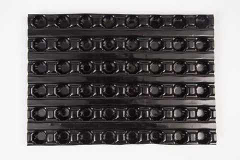 Plastic seedbed for the garden. Stock Photos