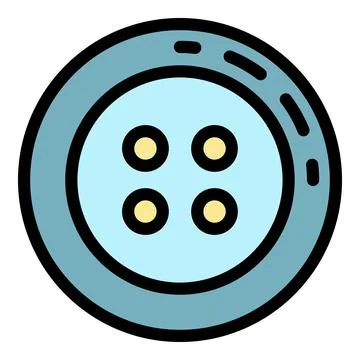 Plastic sewing button icon color outline vector Stock Illustration