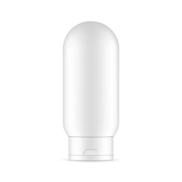 Plastic Shampoo Bottle Mockup Isolated on White Background Stock Illustration