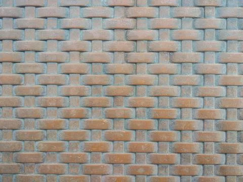 A plastic sheet surface that imitates the woven pattern of rattan or bamboo Stock Photos