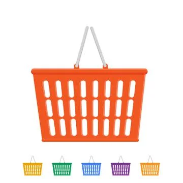 Plastic shopping basket. Stock Illustration