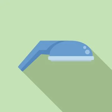 Plastic shower head icon flat vector. Metal rain 스톡 일러스트