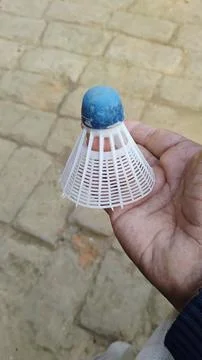 Plastic shuttlecocks are made from nylon material. Stock Photos