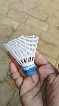 Plastic shuttlecocks are made from nylon material. Stock Photos