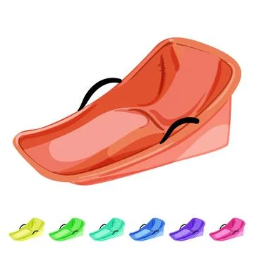 Plastic sled snow cartoon vector graphic Stock Illustration