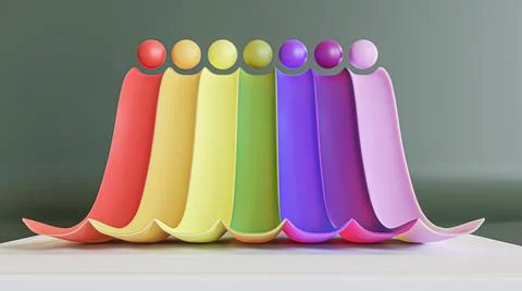 Plastic slides isolated on green Stock Illustration