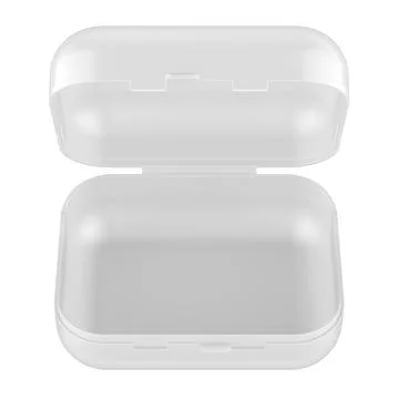 Plastic Small Box Hook. White Storage Container Case, 3D rendering イラスト素材
