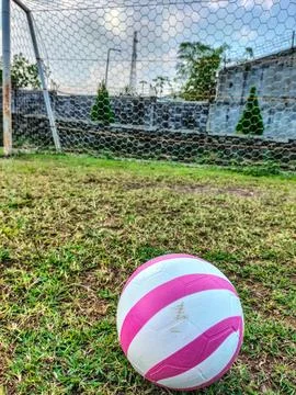 Plastic soccer ball Stock Photos