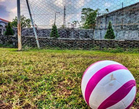 Plastic soccer ball Stock Photos