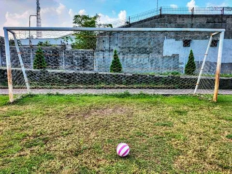 Plastic soccer ball Stock Photos