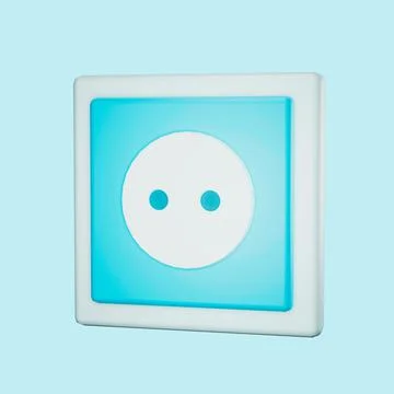 Plastic socket on a blue background. 3d render Stock Illustration
