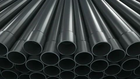 Plastic socket pipes on warehouse Video stock 111158407