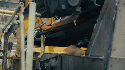 Plastic Sorting Conveyor Belt in a Large Industrial Recycling Facility Stock Footage 331166485