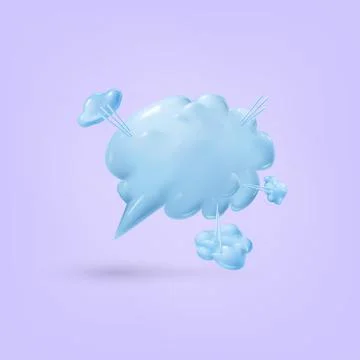 Plastic speech bubble. 3d vector render icon message dialog button. Realistic 스톡 일러스트