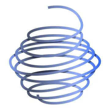 Plastic spiral spring icon, cartoon style Stock Illustration