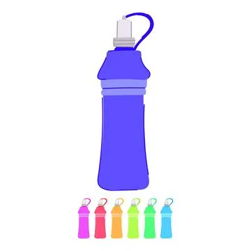 Plastic sport drinking bottle vector cartoon graphic Stock Illustration