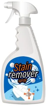 Plastic Spray Bottle of Stain Remover Cleaning Solution Illustrazione stock
